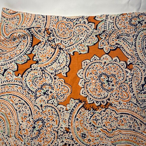 The Limited Orange Paisley Maxi Skirt Womens L Elastic Pull On Waist Paneled EUC - Picture 6 of 8